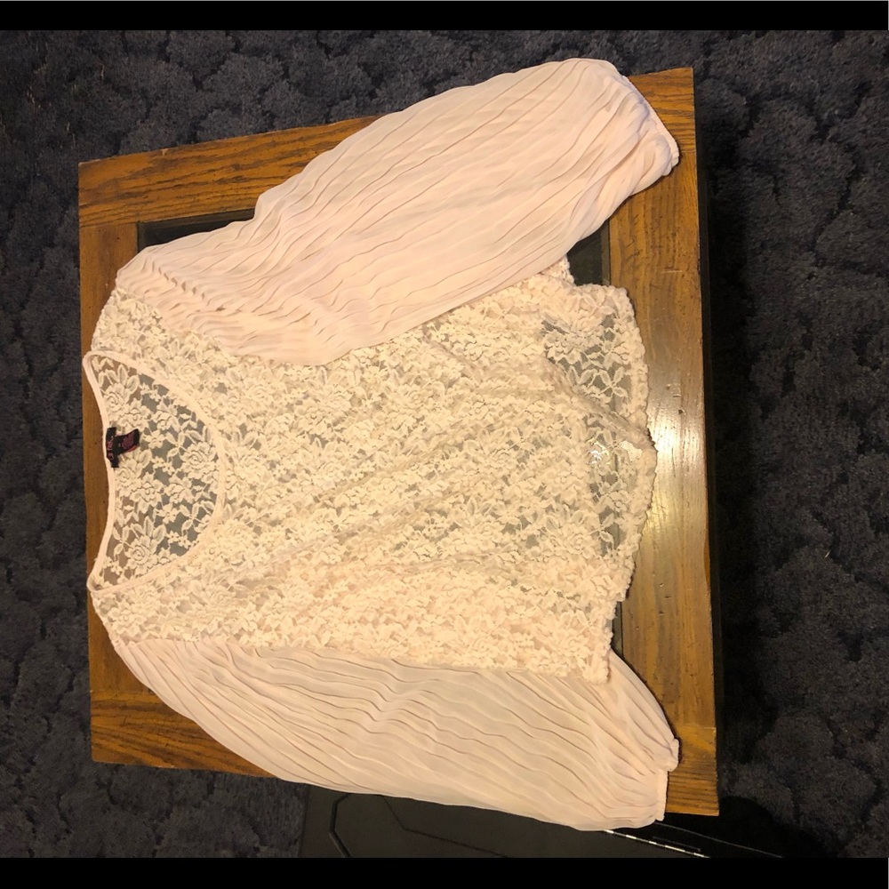Pink floral lace top